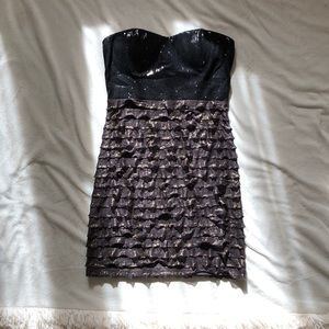 Forever 21 Strapless Sparkly Black Mini Dress